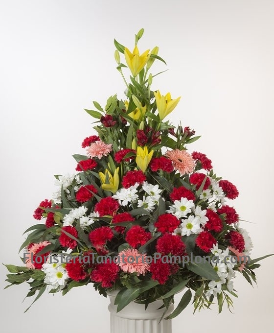 Centro Fúnebre Rojo y Amarillo, floristeria tanatorio de Pamplona, enviar flores para funeral en Pamplona, Centros de flores para entierros en Pamplona
