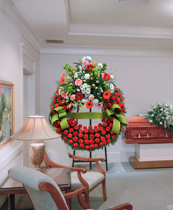 Corona de flores para funeral en Pamplona
