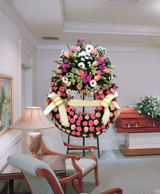 Corona de flores funebres para los tanatorios Pamplona