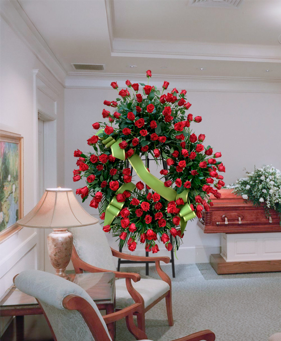 Corona de flores funebres en Pamplona