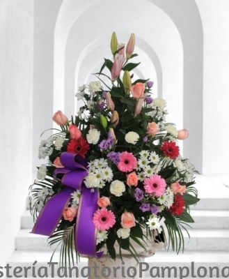 Palma Funeraria Rosa, Composición Floral Fúnebre