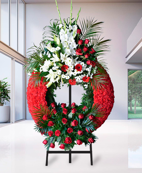 Corona de flores para tanatorios de Pamplona