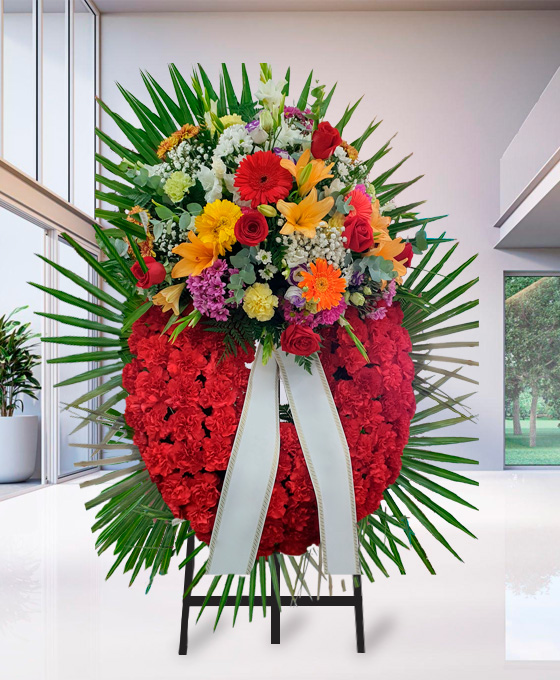 Corona de flores funebres en Pamplona