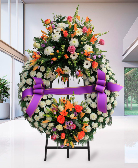 Coronas de flores funebres para los tanatorios de Pamplona